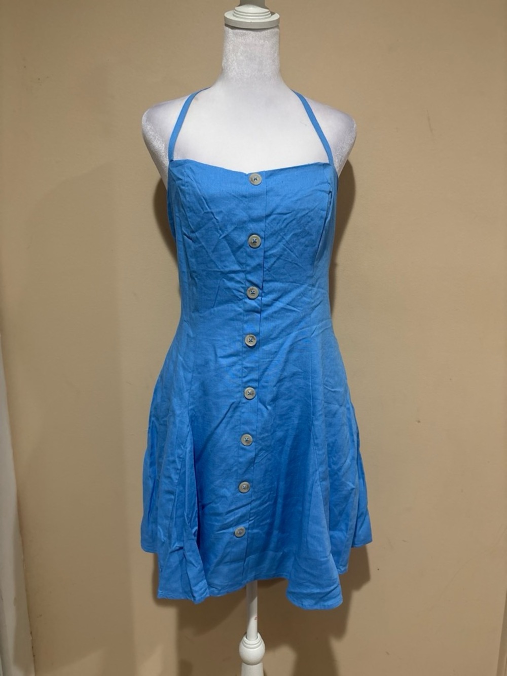 wild fable Bright Blue Button-Front Mini Sundress
